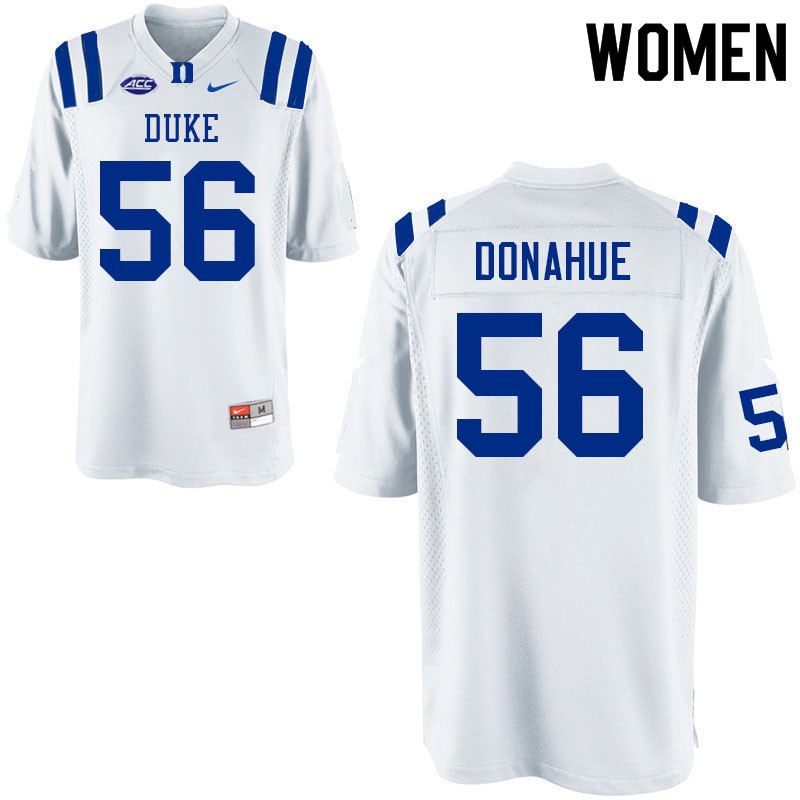 Women #56 Casey Donahue Duke Blue Devils College Football Jerseys Sale-White
